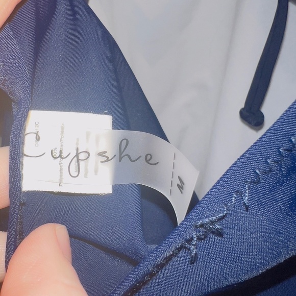 Cupshe Blue White Zig Zag Design One Piece Bathing Suit women's size medium - Picture 4 of 5